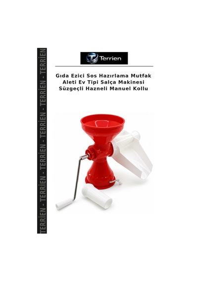 Gıda Ezici Sos Hazırlama Mutfak Aleti Ev Tipi Salça Makinesi Süzgeçli Hazneli Manuel Kollu Çok Renkli