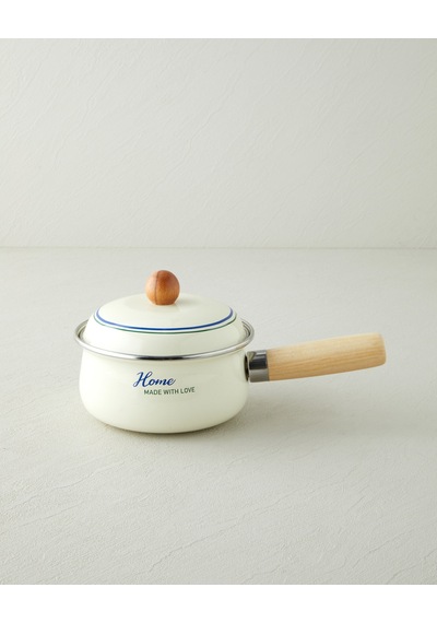 English Home With Love Emaye Sos Tenceresi 1,1 L Beyaz Krem