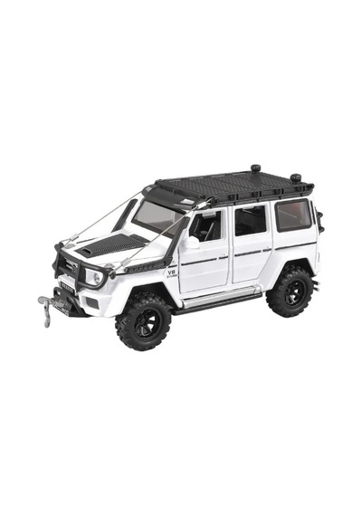 1:32 Mercedes G63 Brabus Metal Diecast Model Araba - Sesli Işıklı Çek Bırak Oyuncak Jip Beyaz
