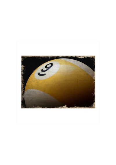 Bedeko Sarı Bilardo Topu Modern Ahşap Tablo 35 Cm X 50 Cm