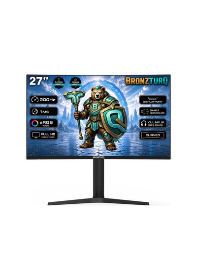 Bronzturq 27" 200hz 1 Ms Dp + Hdmı Fhd Kavisli Monitör Btq270fhd-aa