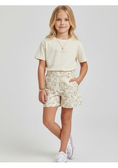Zekids Kız Çocuk Sunshine Yazılı Tasarım T-shirt-16977 Krem