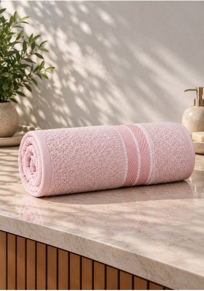 Beden Ve Banyo Havlusu / Pamuklu 90x140 Açık Pembe