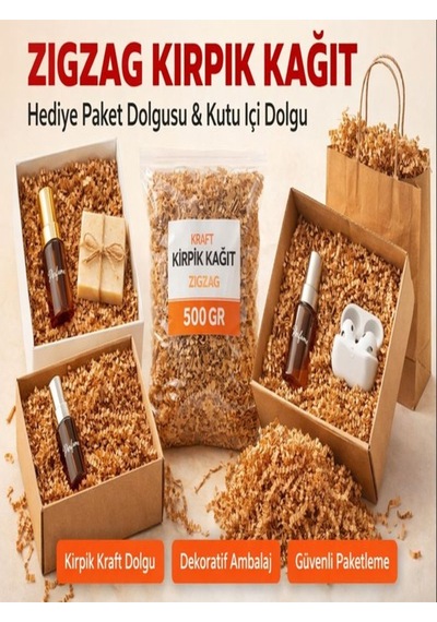 Kraft Kağıt Kırpık Dolgu Malzemesi 50 Gr Doğal Kutu İçi Koruyucu Ambalaj