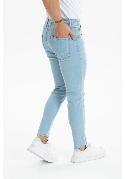 Erkek Açık Mavi Skinny Fit Pantolon Açık Mavi