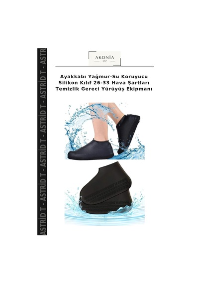 Astrid T Ayakkabı Yağmur-su Koruyucu Silikon Kılıf 26-33 Hava Şartları Temizlik Gereci Yürüyüş Ekipmanı Çok Renkli
