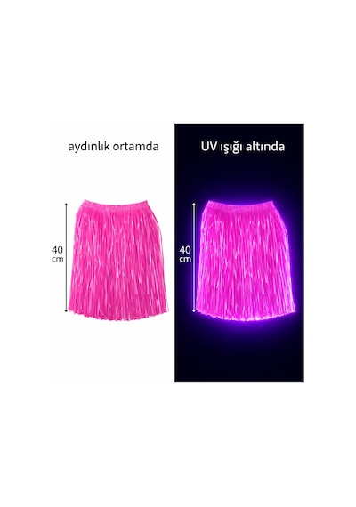 Neon - 766 - Pembe Hawaii Parti Eteği - Edntrend - 40 Cm Tüm Yaşlar