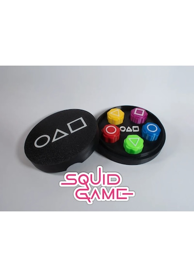 Squid Game Gonggi 5 Taş Oyun Seti, Özel Yuvarlak Kutulu, Ağır Ta