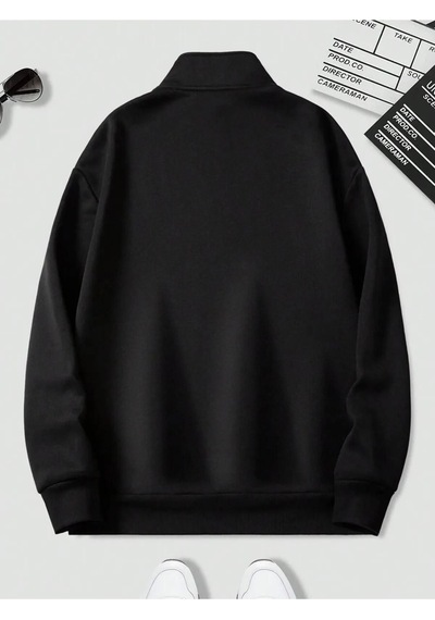 Altamira Unisex Dik Yaka Yarım Fermuarlı Oversize Sweatshirt 001