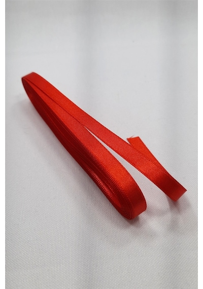 Abarta Saten Kurdele 10mm 1cm %100 Polyester 10mt Renk Seçeneği Kırmızı