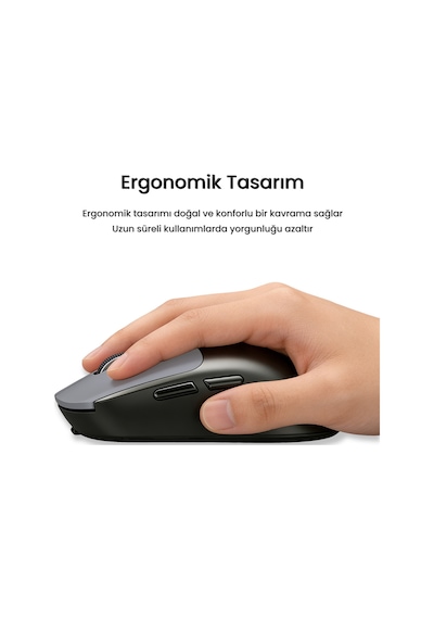 Veggieg G900 Dual-mode Bluetooth 5.3 Ve 2.4ghz 3600dpı Ekranlı Şarjlı Optik Kablosuz Mouse Siyah -
