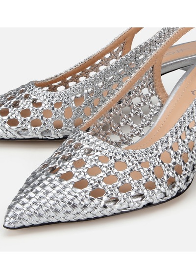 Hotiç Kadın Lame Örgü Detaylı Arkası Açık Kısa Topuklu Stiletto 01ayh322880a210 01ayh322880a210