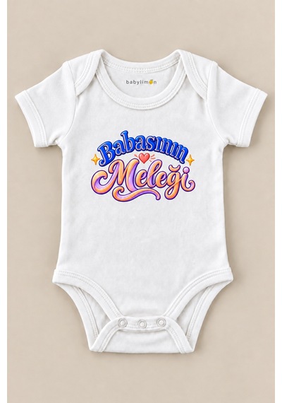 Babylimon Babasının Meleği Beyaz Kısa Kollu Çıtçıtlı Bebek Zıbını Beyaz - 930083742 Beyaz