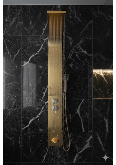 K0r05 Kolon Panel Robot Duş Sistemi Masajlı Lüks Renk Çeşitleriyle Banyo Takımı Altın