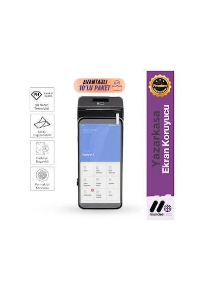 Hugin S1 Yazarkasa Pos 9h Nano Kırılmaz Cam - 10 Adet