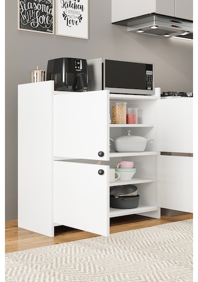 Ae-3060 Forum Beyaz 4 Kapaklı, 4 Raflı, Çok Amaçlı Dolap,ayakkabı