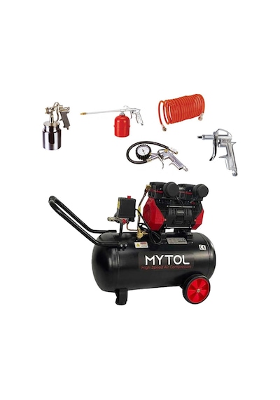 Mytol MYK0501 1.5 Hp 50 lt Yüksek Hızlı Hava Kompresörü + 5 Parça Max Extra W200C5-S Havalı Set