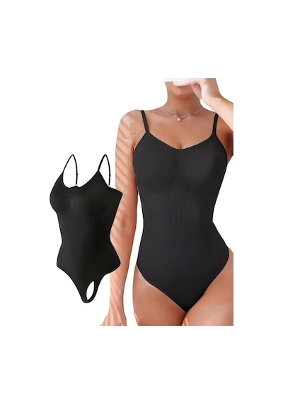 Mistirik Mimola Model Ekstra Toparlayan Ve Sıkılaştıran Zıbınlı Body Örme String Korse Siyah Renk055 Siyah