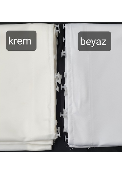 Güneşlik Perde Lüks Saten Krem Beyaz – Modern House