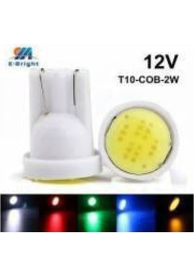 2 Adet Mavi Dipsiz T10 Led Araç Park Lambası Led Ampul T10 Cob Led