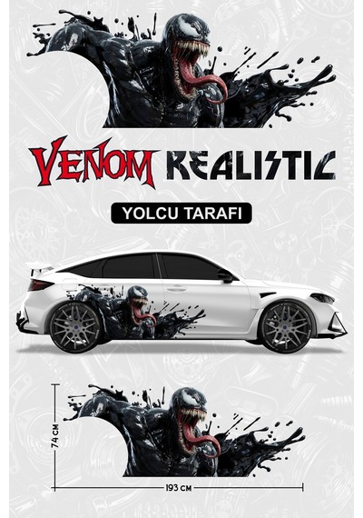 Venom Realıstıc Yan Gövde Kaplama Sticker Yolcu - 825574607