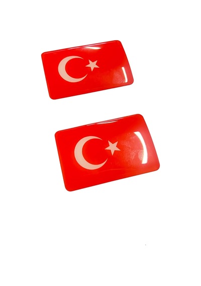 Türk Bayrağı 2'li 3d Sticker