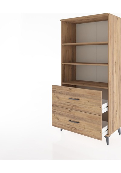Hyperion Dolap 3 Raflı 2 Çekmeceli 88x44x182 Çam-çam Çam