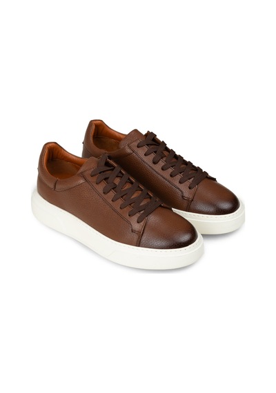 Deery Erkek Hakiki Deri Taba Renk Sneaker Ayakkabı - 04651mtbae01