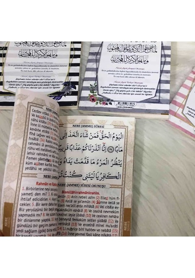 Mevlüt Mermer Desen Isim Etiketli Yasin Kitabı 50 Adet 7 Renk
