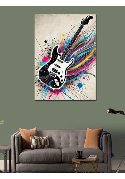 Kanvas Tablo Elektrik Gitarın Coşkusu 70cmx100cm
