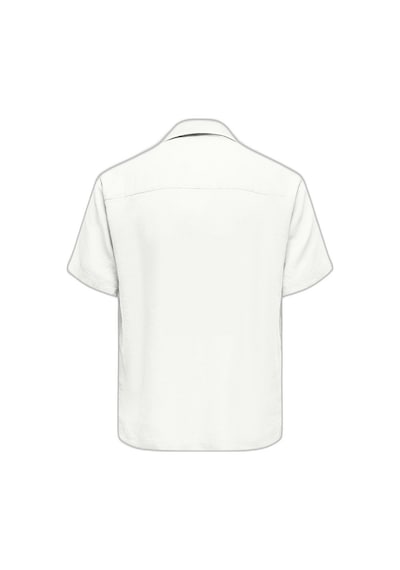 Only & Sons Onslaurence Lınen Resort Collar Ss Noos Erkek Beyaz Gömlek - 22036242