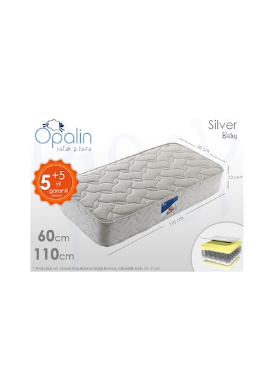 60 x 110 Opalin Yaylı Bebek Yatağı 60*110 Ortopedik Yaylı Yatak