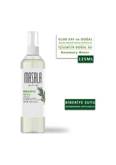 Masala %100 Doğal Yağlı Saf Biberiye + Gül + Lavanta Suyu 3 x 125 ML
