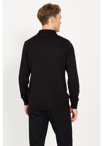 AC&Co / Altınyıldız Classics Erkek Sıyah Standart Fit Normal Kesim Polo Yaka Pamuklu Triko Kazak Siyah AC&Co / Altınyıldız Classics Erkek Sıyah Standart Fit Normal Kesim Polo Yaka Pamuklu Triko Kazak Siyah