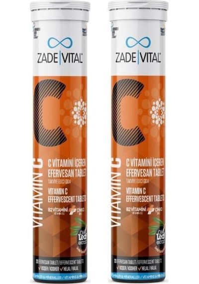 Zade Vital Vitamin C Efervesan 20 Tablet 2 Adet