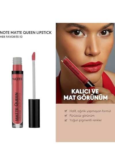Lipstick 10 Her Favorite Kalıcı Likit Ruj, Pembe 0