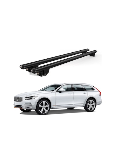 Kanca Volvo V90 Cross Country 2017 Ve Sonrası Uyumlu Siyah Kilitli Ara Atkı 120cm Port Bagaj Tavan Barı