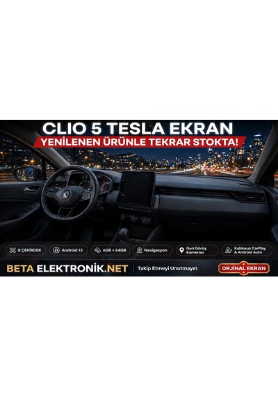 Renault Clio 5 Tesla 8 Çekirdek And.13 6+64 Multimedya 9.7''