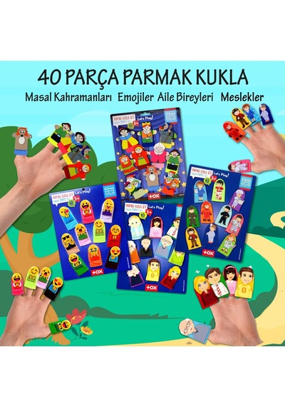 4 Set - 40 Parça Tox Masal Kahramanları. Aile Bireyleri . Meslekl