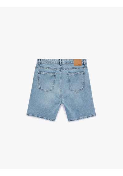 Koton Rahat Kalıp Pamuklu Bermuda Jean Şort Orta İndigo 6sam40229nd