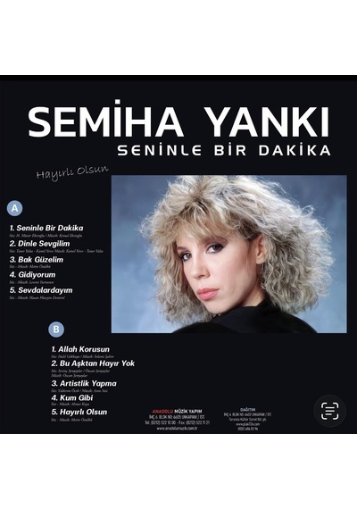 Semiha Yankı Seninle Bir Dakika Renkli Plak Lp