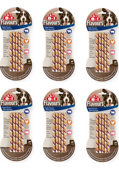 8in1 Flavours Triple Flavour Twisted Sticks Üçlü Lezzet Çubukları 70 G X 6 Adet