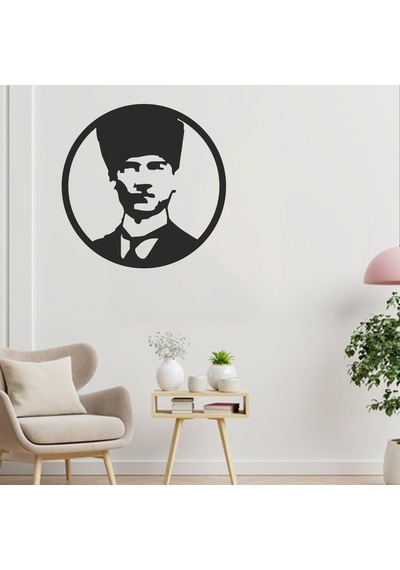 Balp Lazer Kesim MDF Tablo Oval ATATÜRK Figürlü Dekoratif Otantik