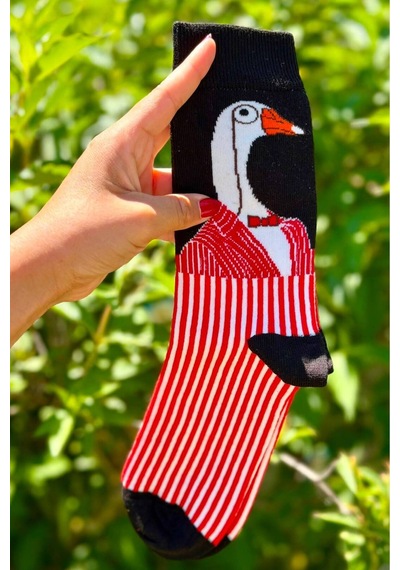 Lousocks Unisex Kaz Tasarım Soket Çorap Siyah