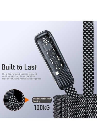Valkyrie Tuti Süper Hızlı 60w Pd Type-c Şarj Ve Data Kablosu - Dayanıklı Örgülü Tasarım Vertical Yatay Kablo 130cm