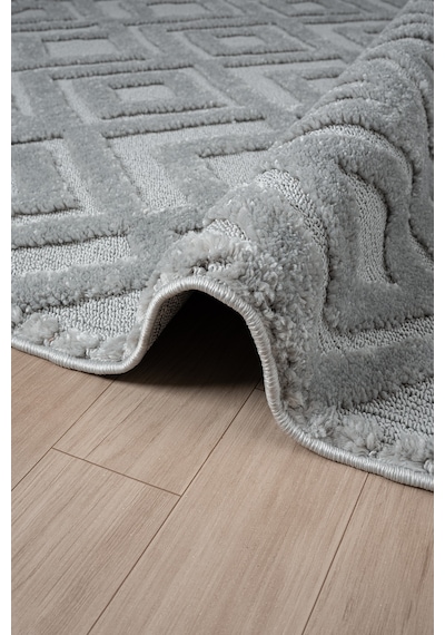 Mariesse Home Elit Bukleli Yumuşak Peluş Post Shaggy Çocuk Odası Oturma Odası Salon Mutfak Halısı Gri