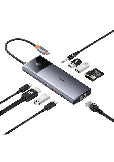 Baseus Gleam Iı 10-in-1 Usb-c Hub - 4k 60hz Hdmı, 10gbps Usb 3.2, 100w Pd Şarj Ve Gigabit Ethernet Rj45