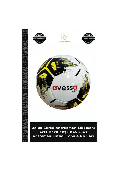 Delux Serisi Antrenman Ekipmanı Açık Hava Koşu Basic-43 Antreman Futbol Topu 4 No Sarı