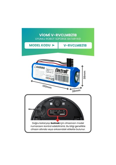 Viomi V-rvclmb21b Uyumlu Batarya 3500mah Pil