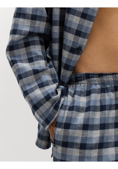 Marks & Spencer Ekose Pijama Takımı T07007631 Mavi Mix